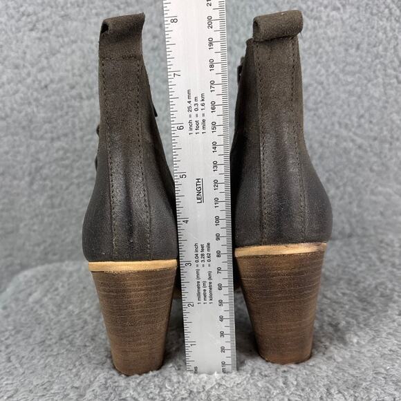 Steve Madden Women's Saarah Leather Stacked Heel Booties Distressed Size 10 NWOB - Picture 4 of 9